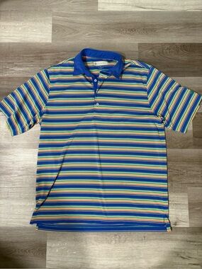 Donald Ross Multicolor Stripe Polo Shirt - Blue Collar